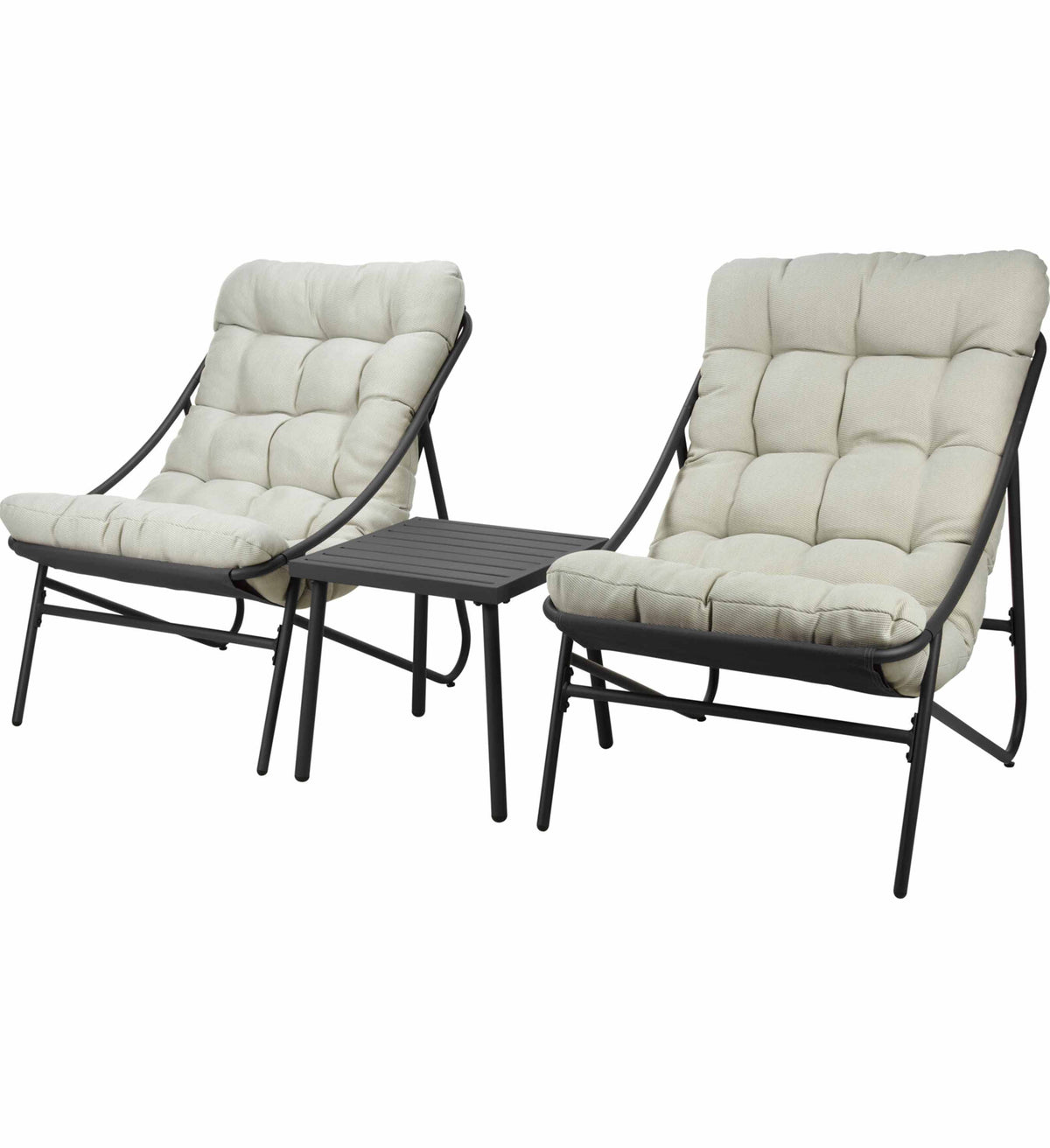 Set CONFORT de exterior con dos butacas y mesa baja.