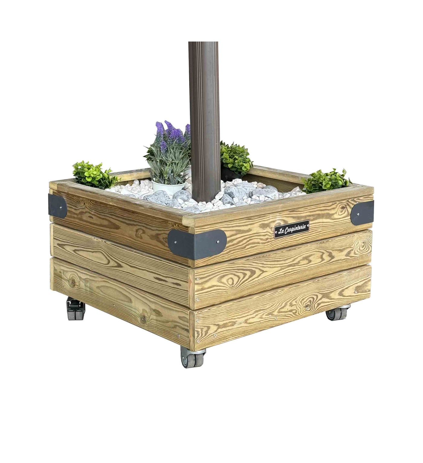 Ruedas dobles reforzadas en base pesada de La Carpintería para hostelería.