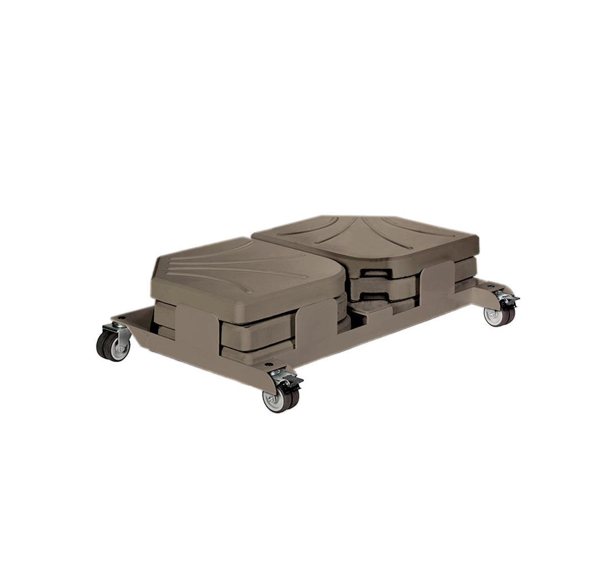 Base metálica para parasol lateral Ezpeleta de 165 kg con ruedas taupe.