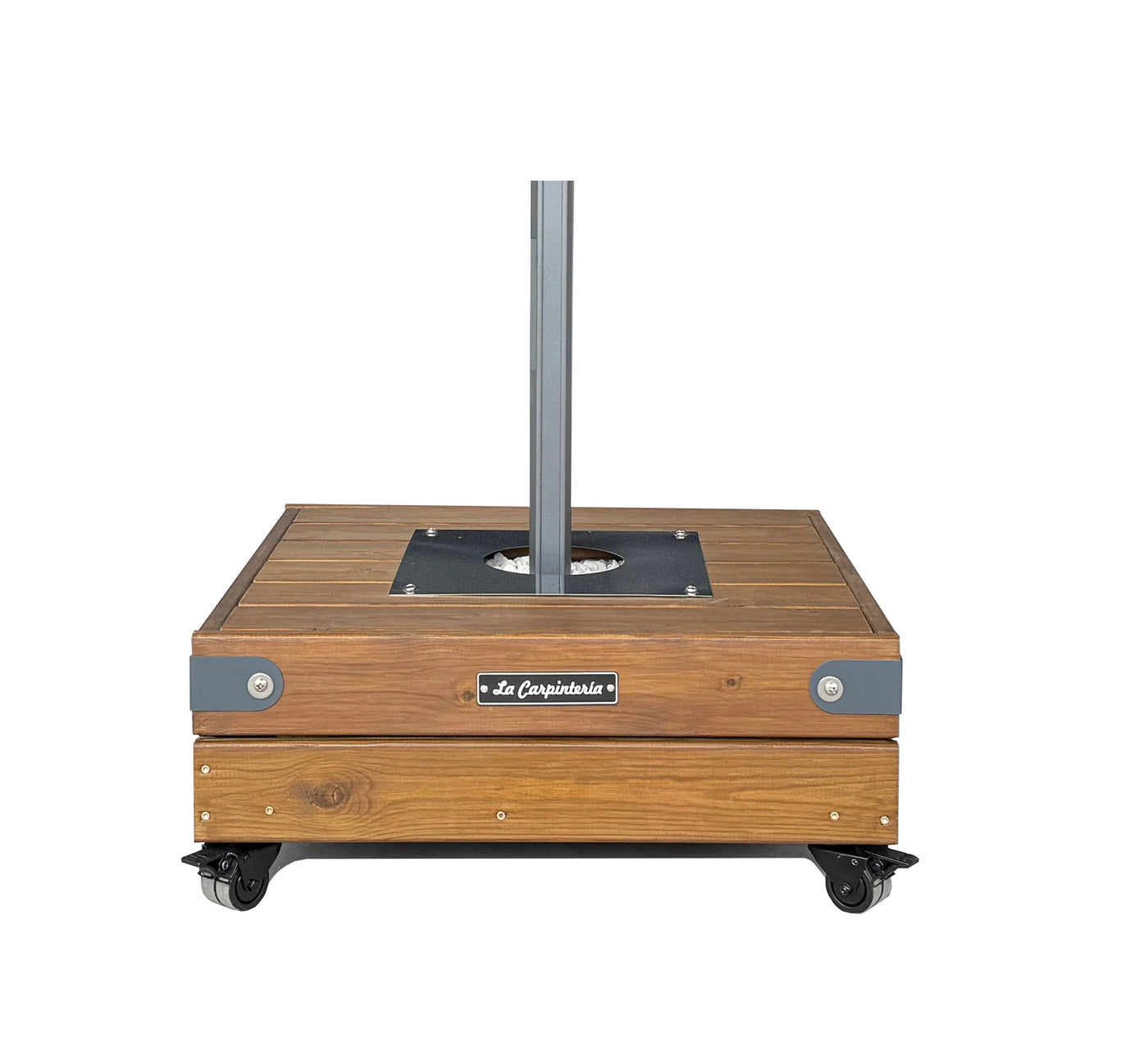 Base artesanal de madera DADO 2 de 75 kg con acabado nogal.