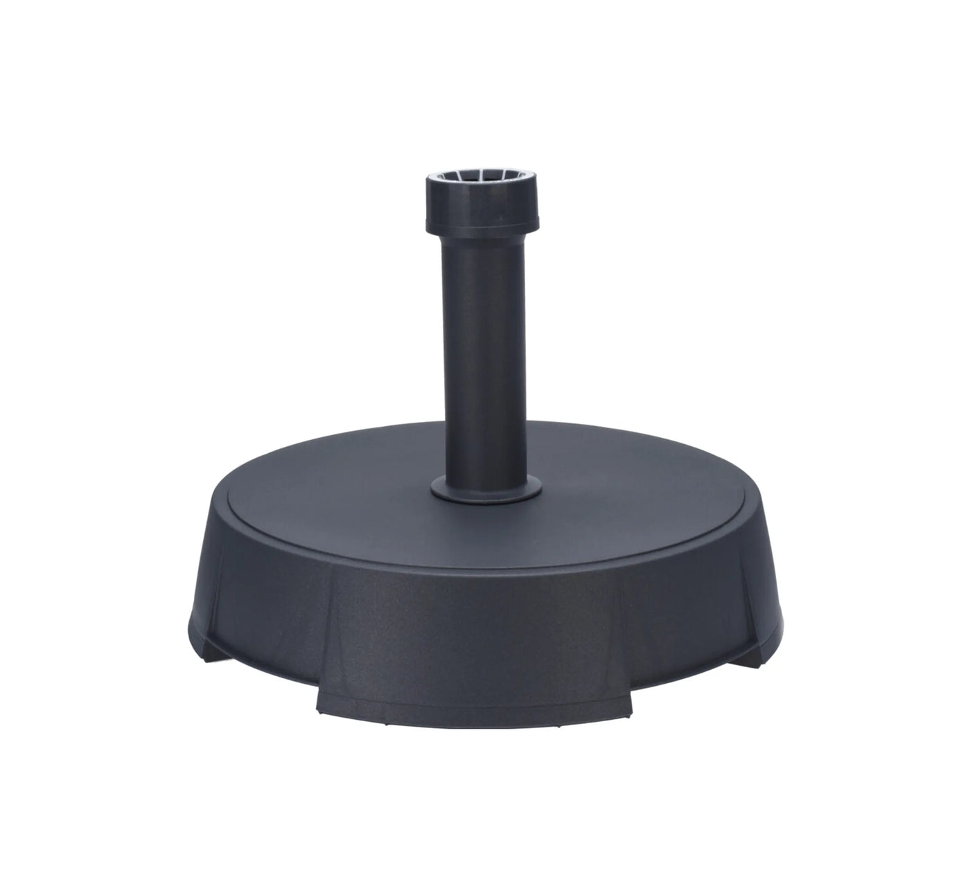 Base de sombrilla económica modelo TENERIFE de 25kg, forma redonda color antracita con tubo de acero inoxidable.