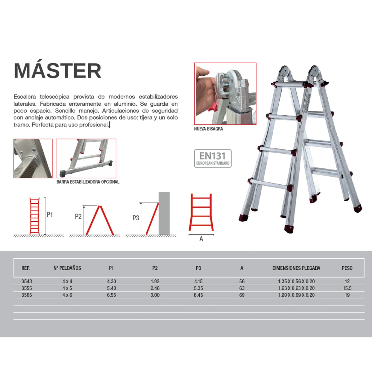 Escalera Telescópica Profesional MASTER