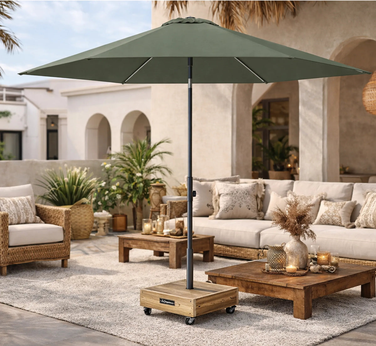 Pack Parasol LISBOA + Base BOX 5 + Housse