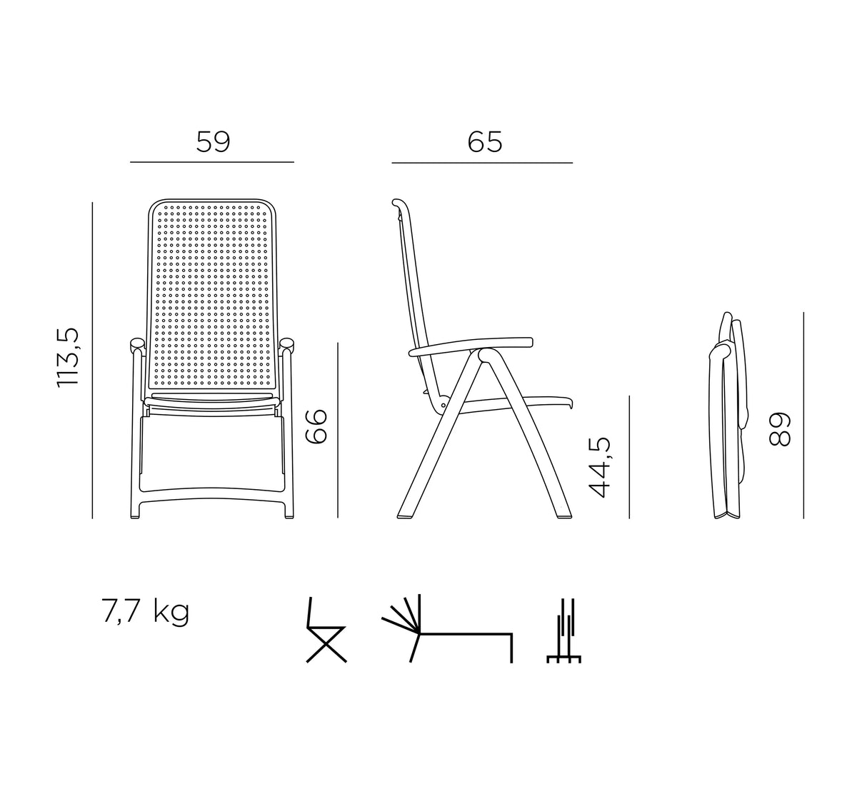 DÁRSENA Reclining Armchair by NARDI