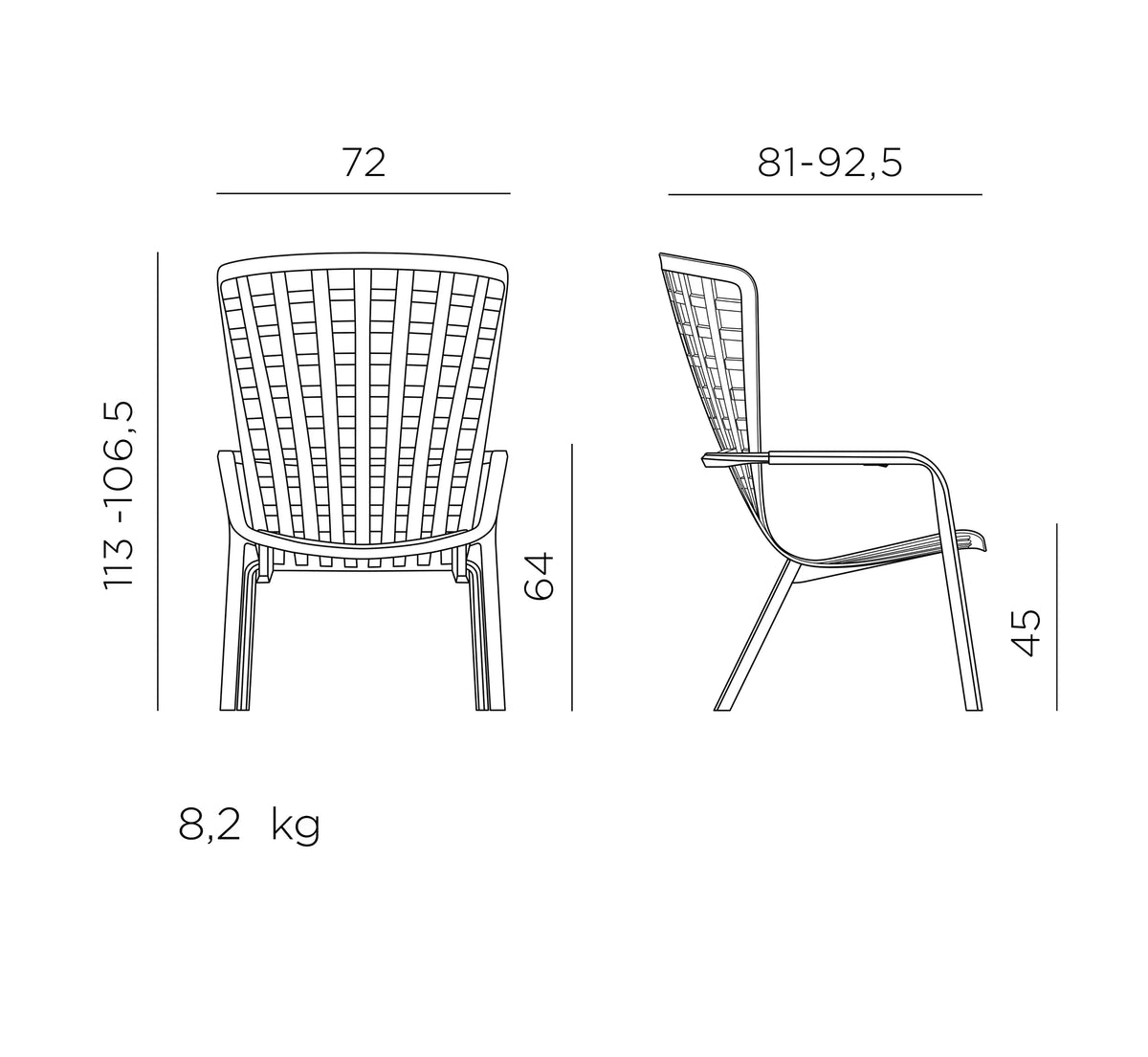 FOLIO armchair by NARDI