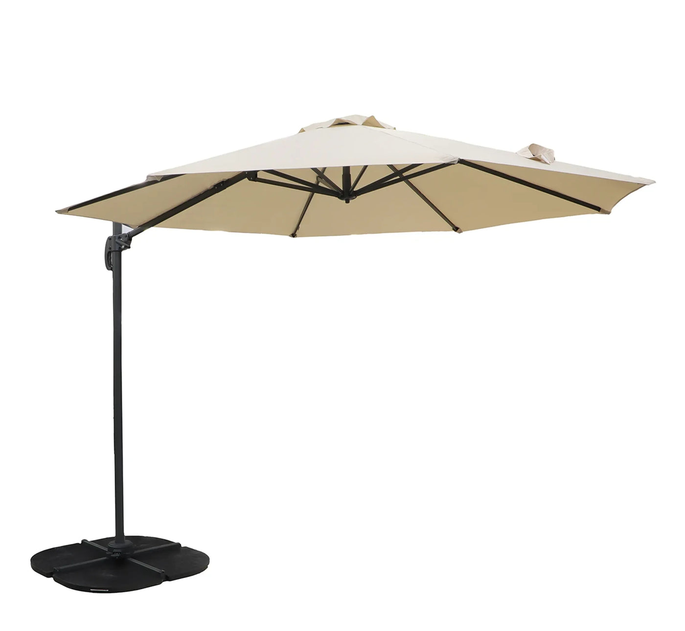 Parasol lateral ROMA de 3 metros color crema con estructura antracita.