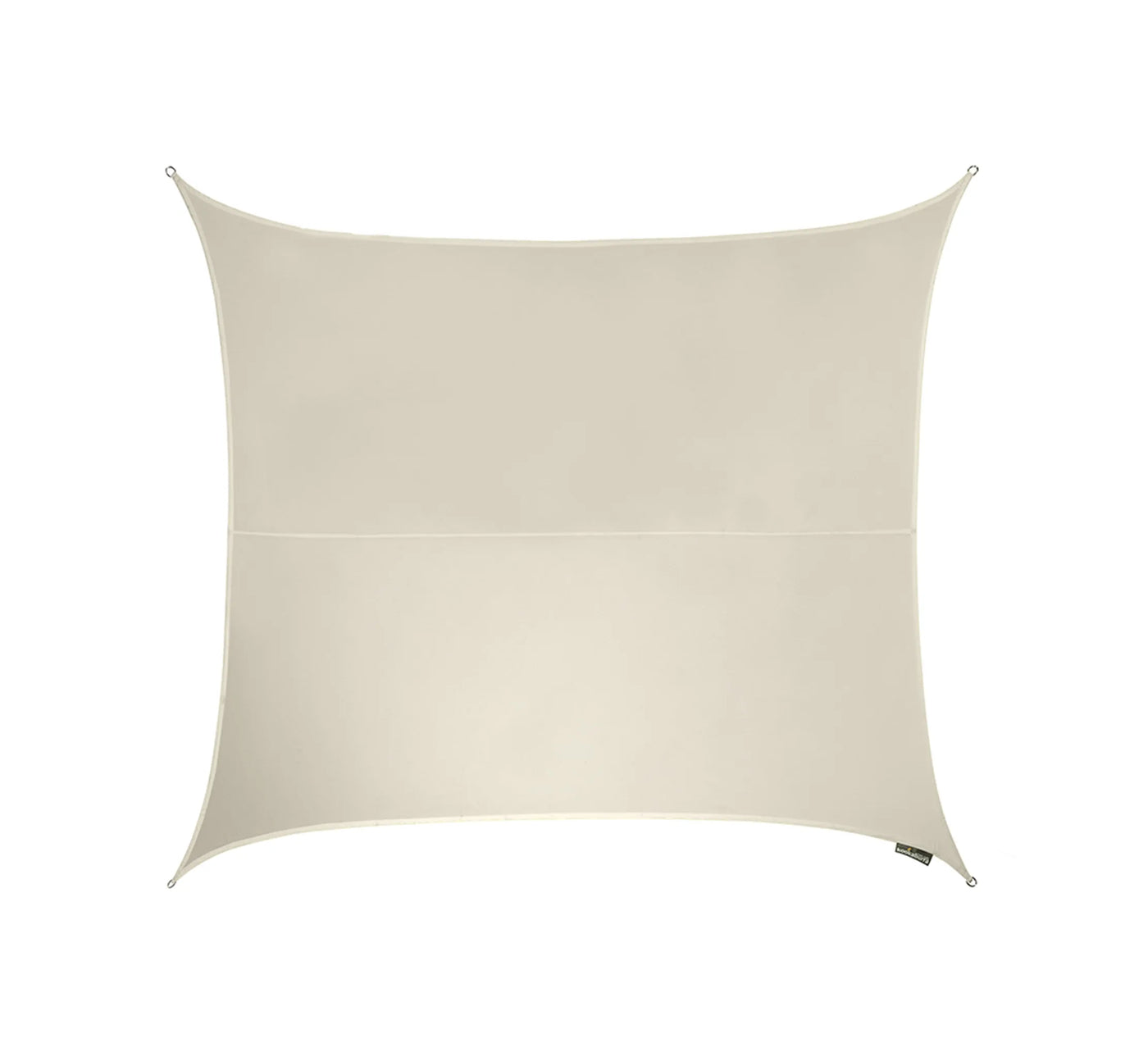 Vela sombreadora cuadrada de 3 x 3 metros en poliéster color arena.