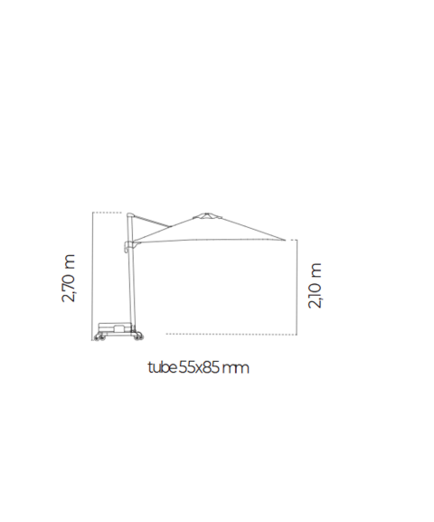 Parasol de Pie Lateral FLEXO EZPELETA 3 x 3 m