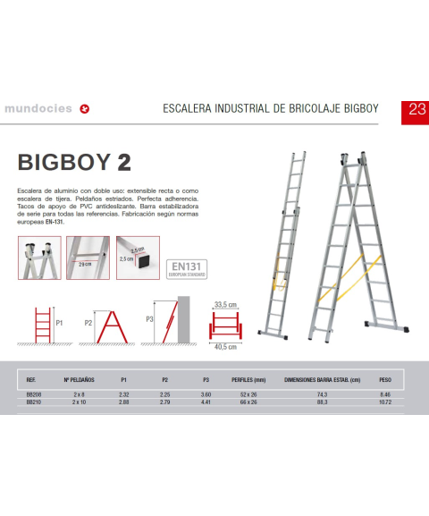 Escalera Bricolage 2 Tramos BIG BOY