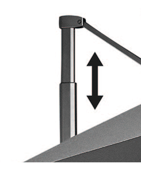Parasol de Pie Lateral TELESCÓPICO 3,5 m x 3,5 m