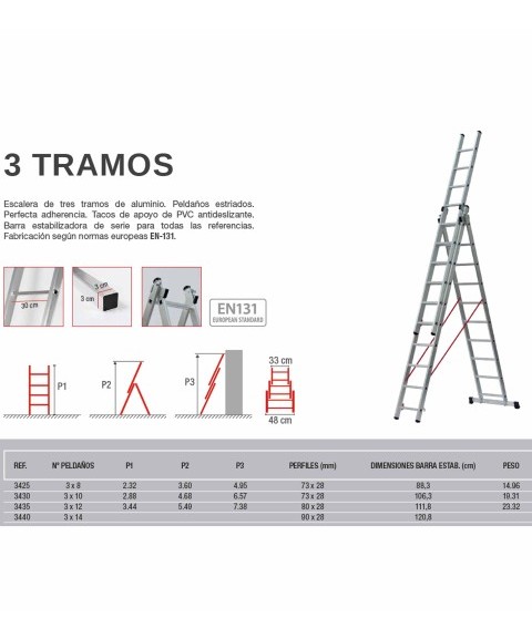 Escalera de Aluminio 3 Tramos Premium Escalera de Aluminio 3 Tramos Premium