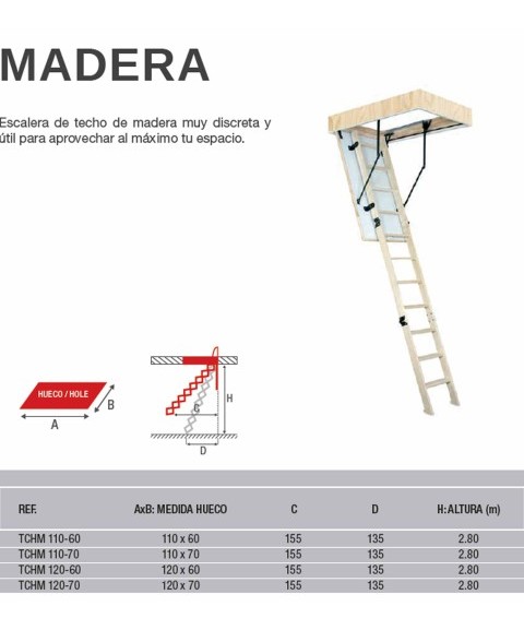 ESCALERA DE TECHO DE MADERA ESCALERA DE TECHO DE MADERA