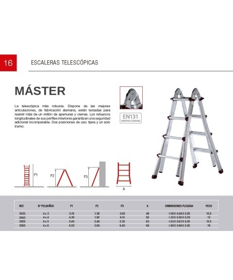 Escalera Telescópica Profesional Master Escalera Telescópica Profesional Master