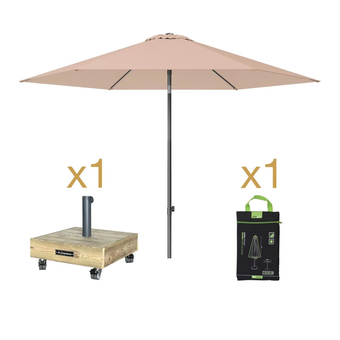 Pack Parasol LISBOA + Base BOX 5 + Funda