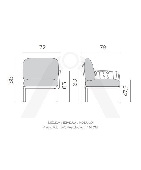 Set KOMODO de NARDI Sofá 2 Plazas Set KOMODO de NARDI Sofá 2 Plazas