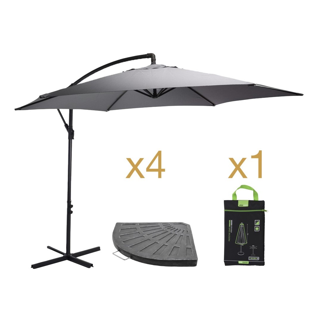 Pack Parasol ARENA + 4 Bases + Funda Pack Parasol ARENA + 4 Bases + Funda