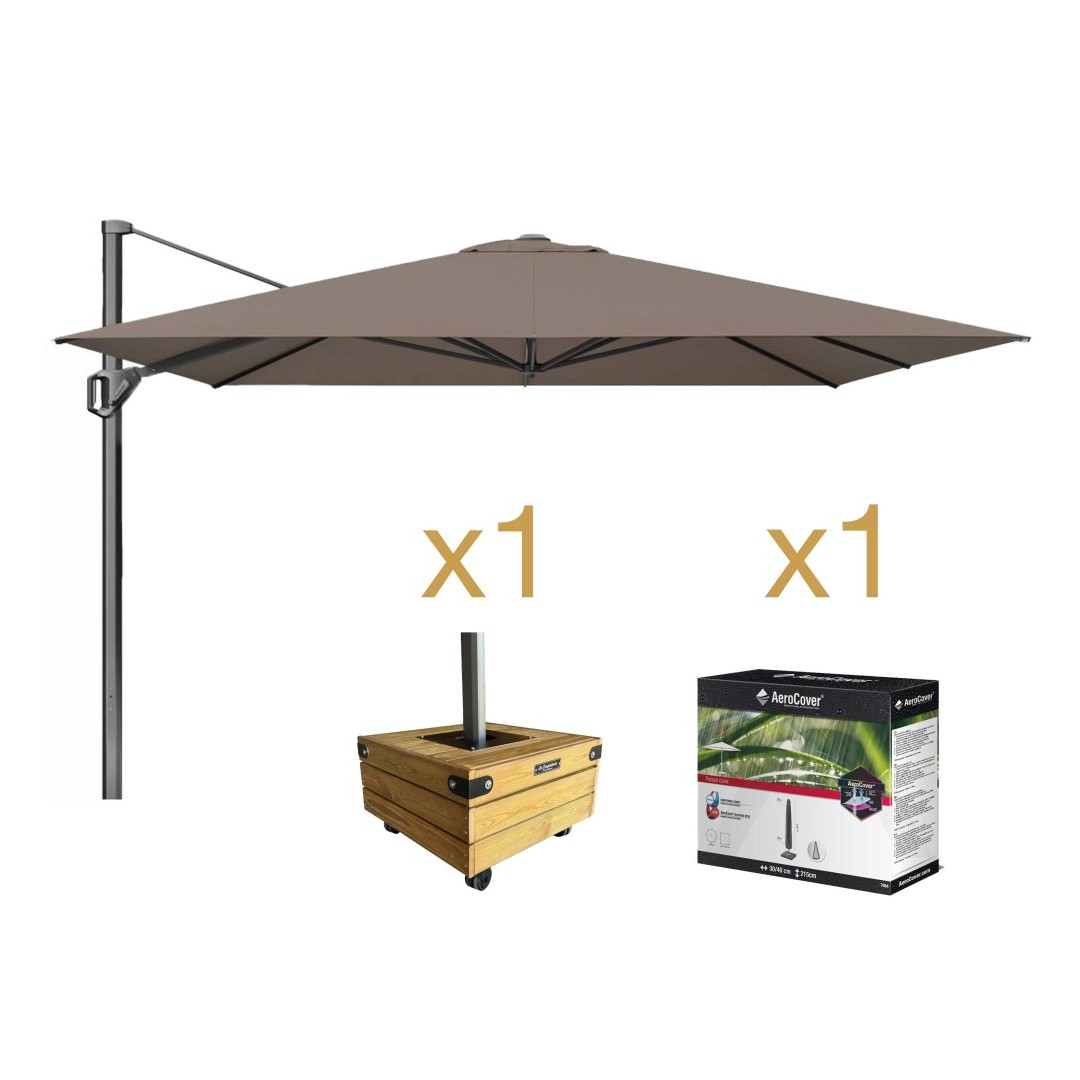 Pack Parasol TELESCÓPICO + Base DADO 3 + Funda Pack Parasol TELESCÓPICO + Base DADO 3 + Funda