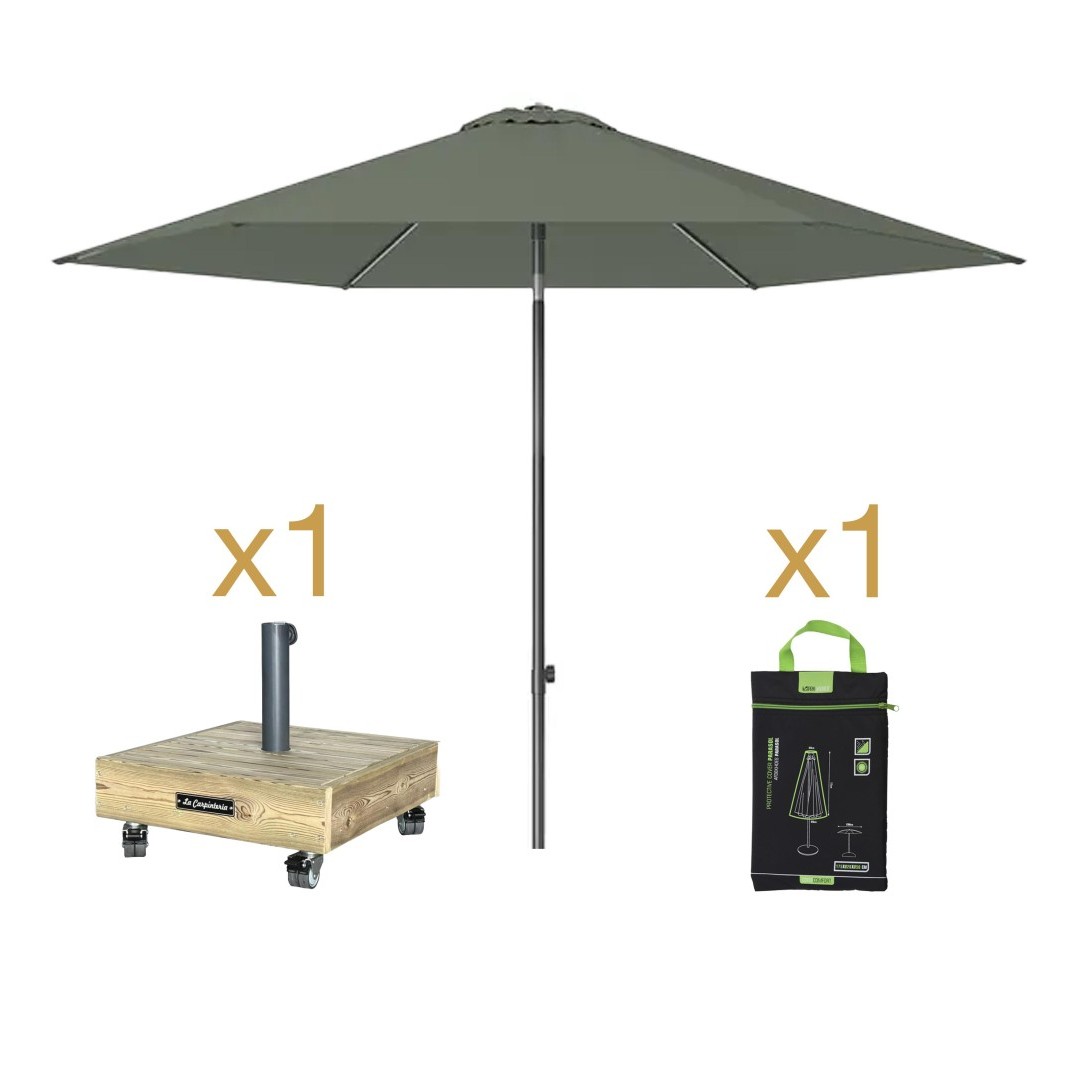 Pack Parasol LISBOA + Base BOX 5 + Funda Pack Parasol LISBOA + Base BOX 5 + Funda
