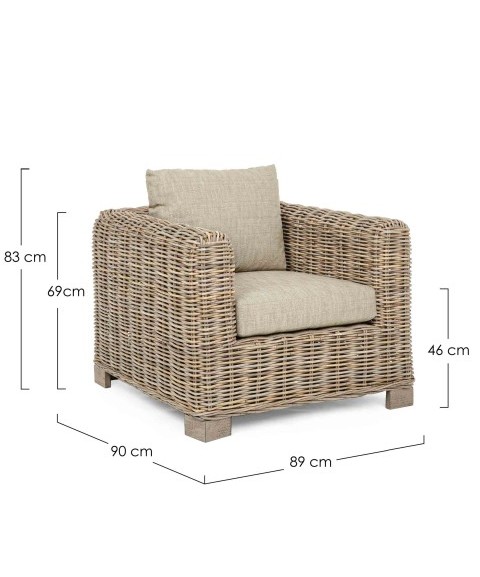 Sillón de Ratán FORTALEZA de BIZZOTTO