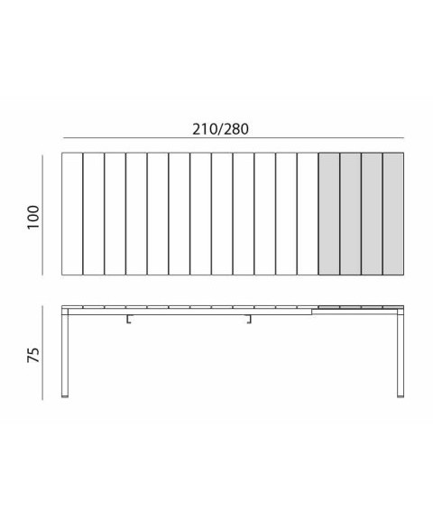 Mesa RIO Extensible de NARDI 8 - 10 Plazas