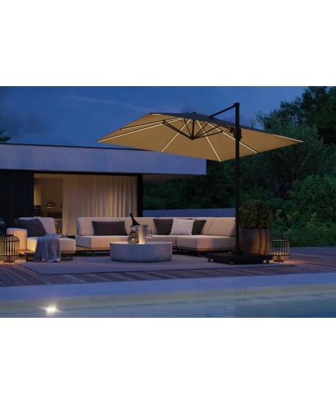Parasol de Pie Lateral CHALLENGER GLOW LEDS 3x3 m