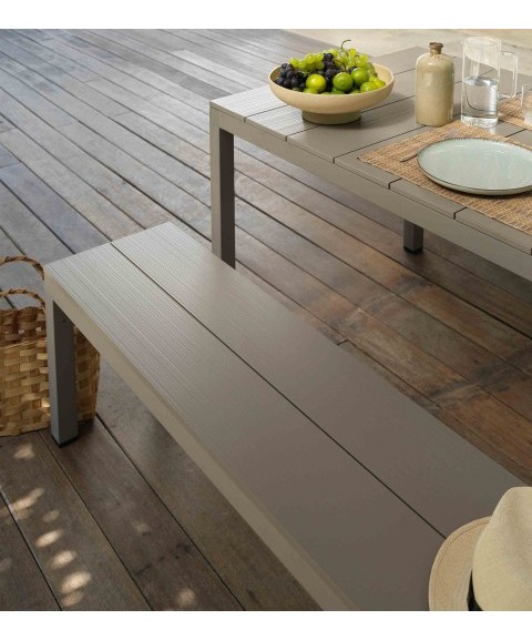 Banco de Aluminio para Mesa RIO de NARDI 3 Plazas