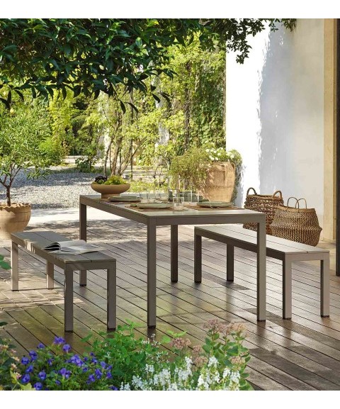 Banco de Aluminio para Mesa RIO de NARDI 3 Plazas