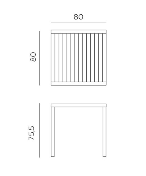 Mesa CUBE Cuadrada de NARDI 4 Plazas