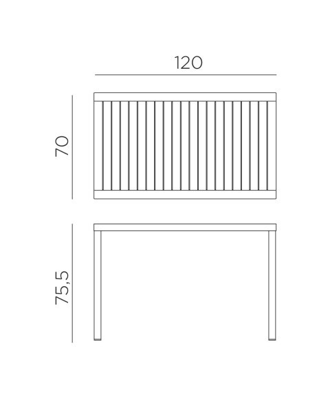 Mesa CUBE Rectangular de NARDI 6 - 8 Plazas