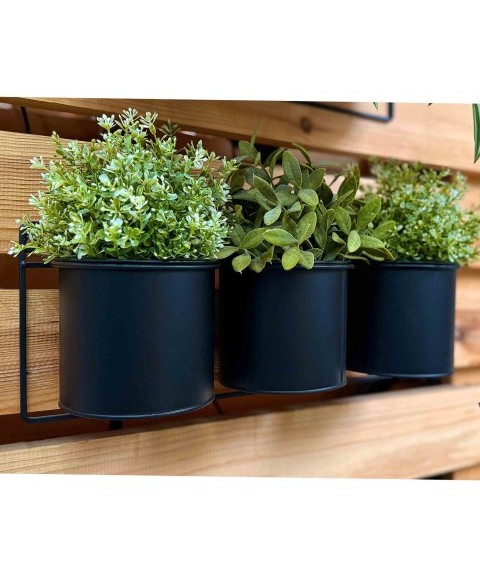 Soporte con 3 Macetas de Pared