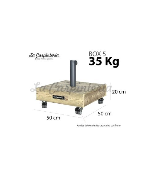 Pack Parasol LISBOA + Base BOX 5 + Funda