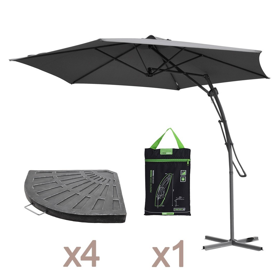 Pack Sombrilla MARIOLA + 4 Bases + Funda BASIC