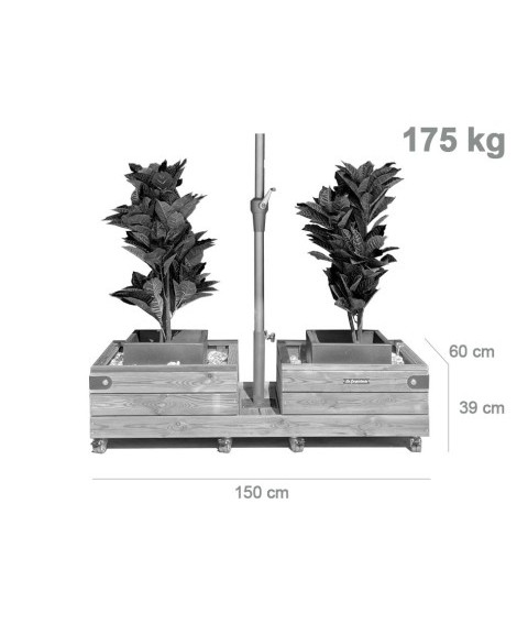 Base Parasoles NOVA DUO con Ruedas 175 kg