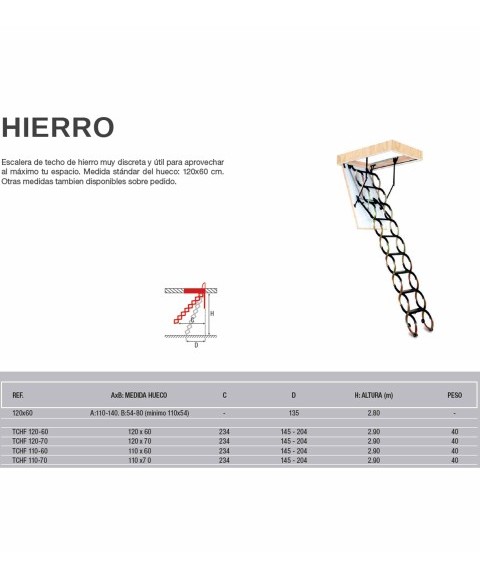 ESCALERA DE TECHO DE HIERRO
