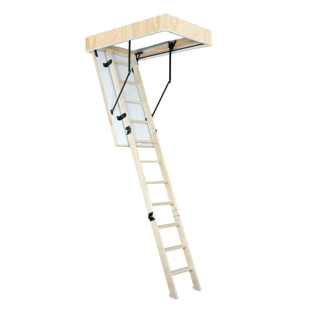 ESCALERA DE TECHO DE MADERA