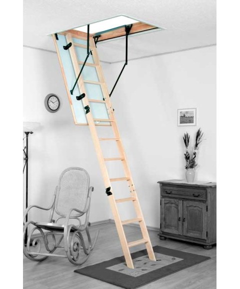 ESCALERA DE TECHO DE MADERA