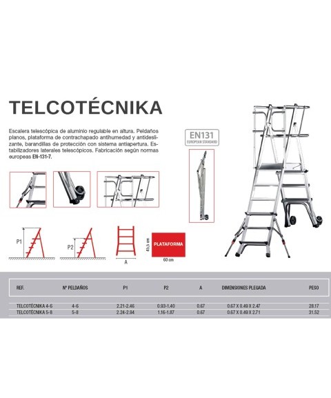 Escalera Telescópica de Almacen TELCOTÉCNIKA