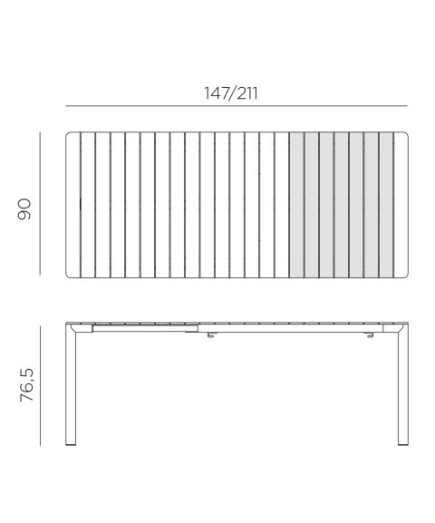 Mesa TEVERE Extensible de NARDI 6 - 8 Plazas