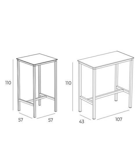 Mesa Alta URBAN de EZPELETA 2 - 4 Plazas