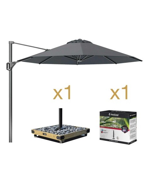 Pack Parasol VOYAGER Redondo + Base NOVA 8 + Funda