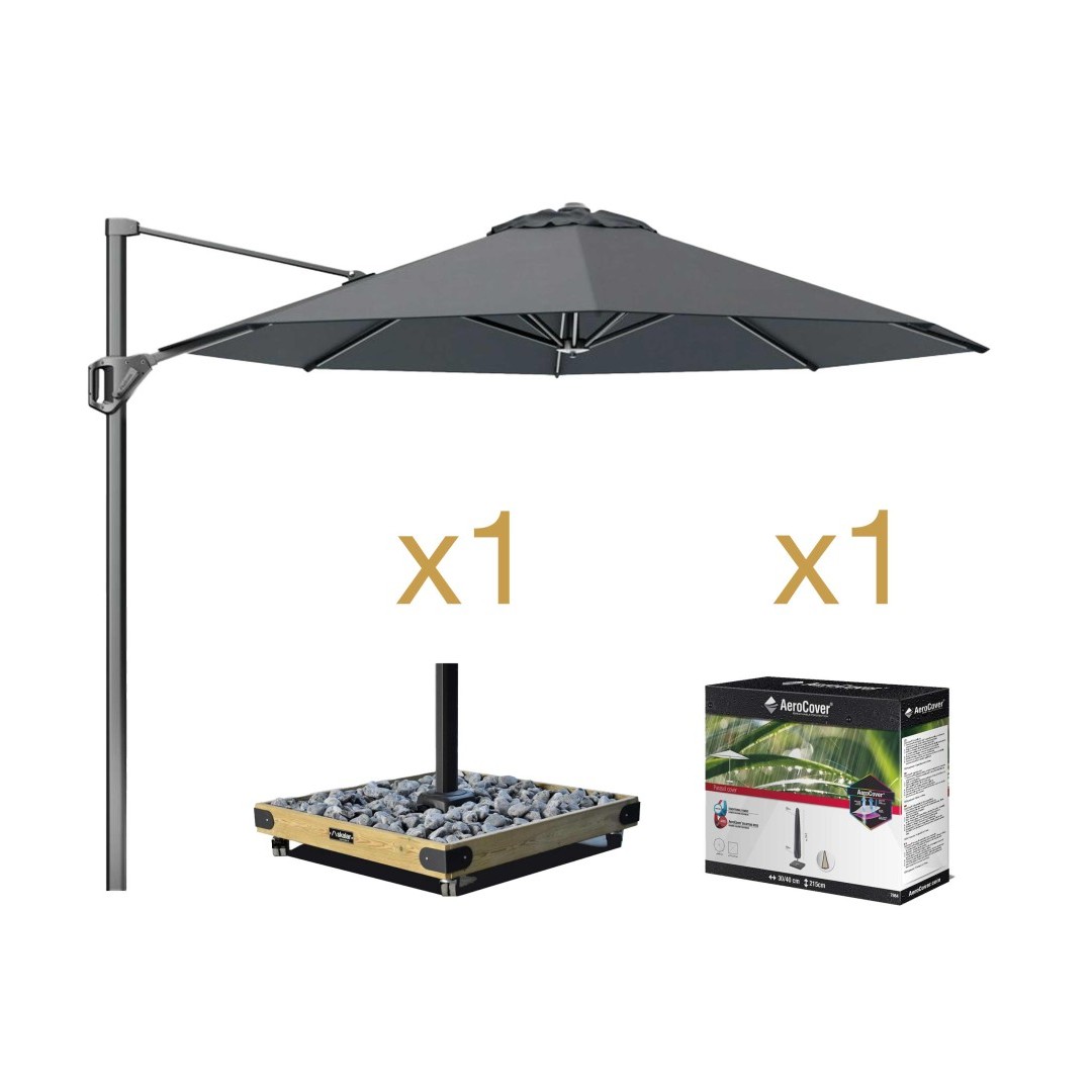 Pack Parasol VOYAGER Redondo + Base NOVA 8 + Funda