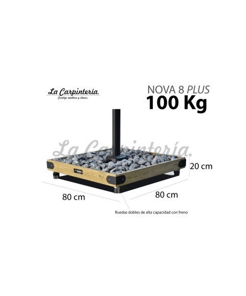 Pack Parasol VOYAGER Redondo + Base NOVA 8 + Funda