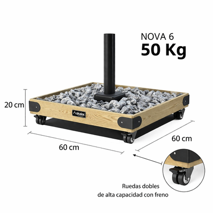 Base Parasol NOVA 6 con Ruedas 50kg