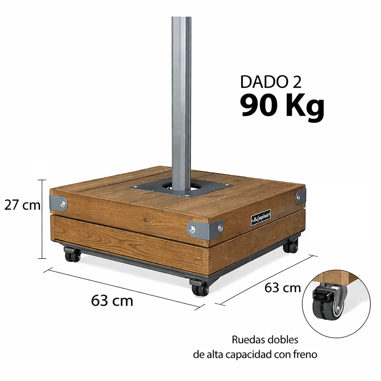 Base Parasol DADO 2 con Ruedas 90 kg