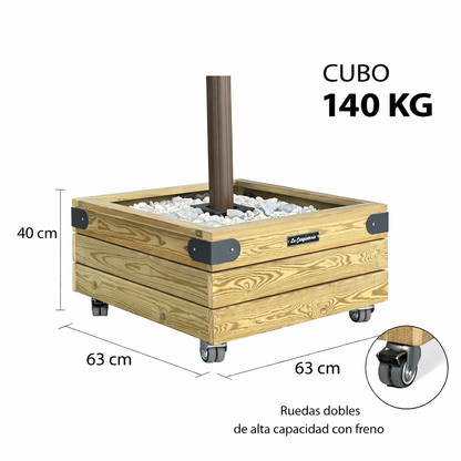 Base Parasol CUBO con Ruedas 140 kg
