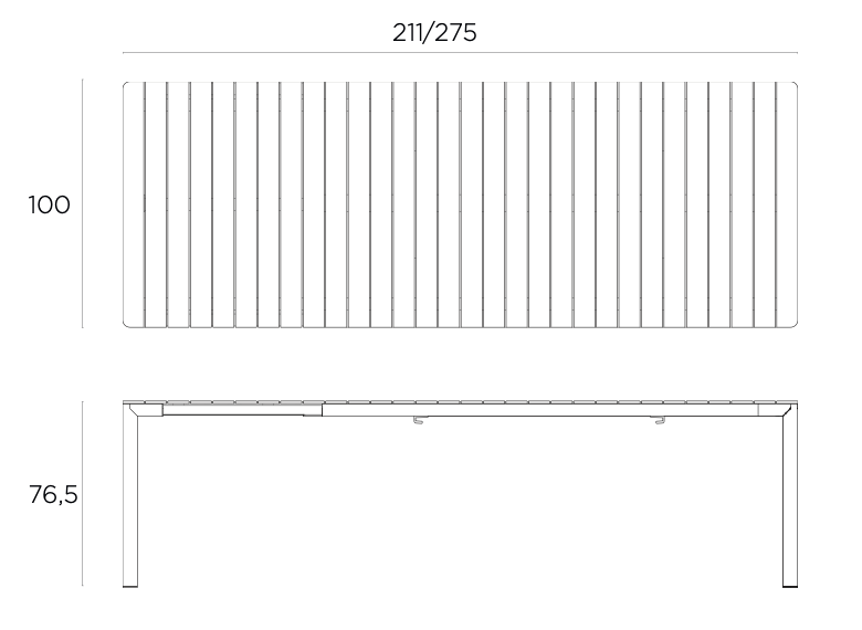 Mesa TEVERE Extensible de NARDI 6-8 Plazas