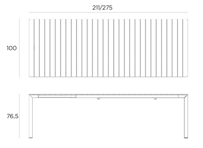 Mesa TEVERE Extensible de NARDI 6-8 Plazas