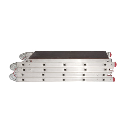 Andamio multiusos CONVERSE con certificación de seguridad NF E 85-200 plegado.