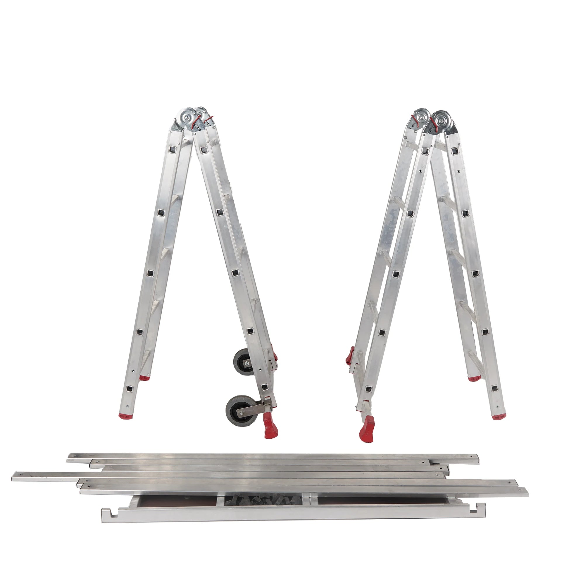Andamio multiusos CONVERSE con certificación de seguridad NF E 85-200 en posición de tijera.