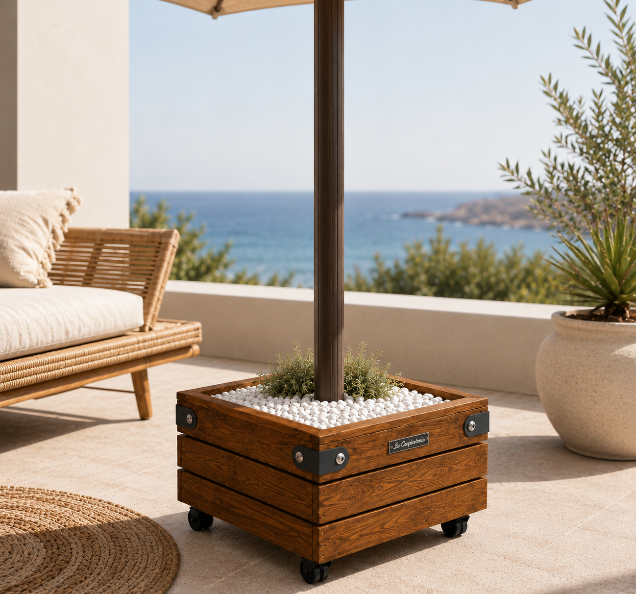 Base para Chapéu de Sol CUBO com Rodas 140 kg